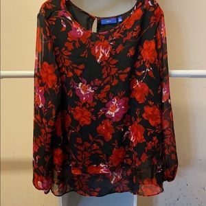 Apt 9 red floral top XL